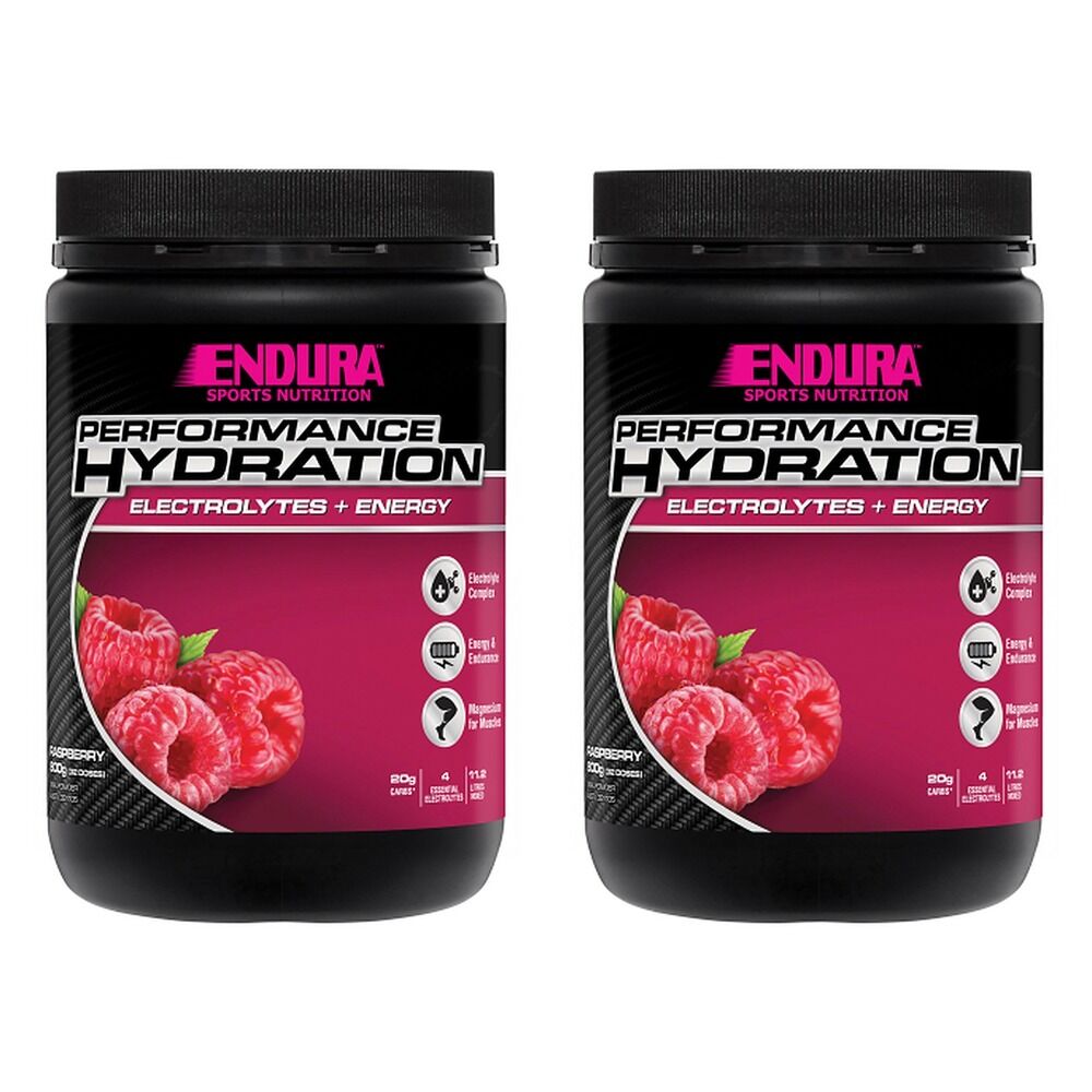 Endura Performance Hydration Electrolytes + Energy Raspberry 800g Pack of 2