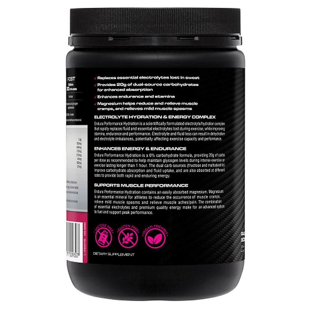 Endura Performance Hydration Electrolytes + Energy Raspberry 800g