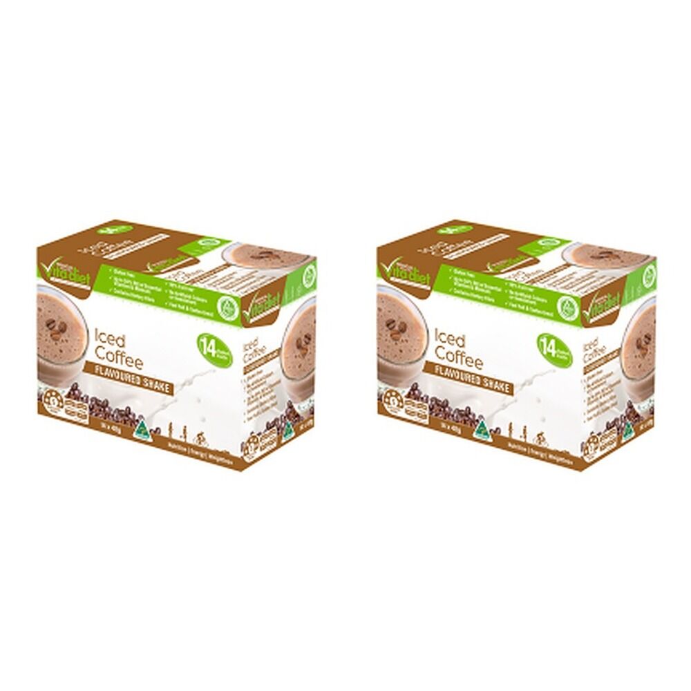 Vita Diet Iced Coffee Shake 14 Pack Bundle of 2
