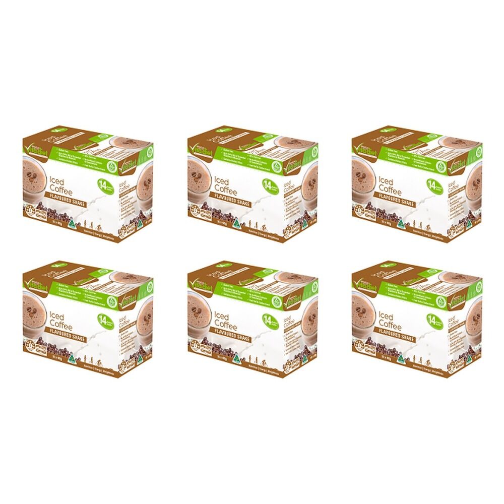 Vita Diet Iced Coffee Shake 14 Pack Bundle of 6