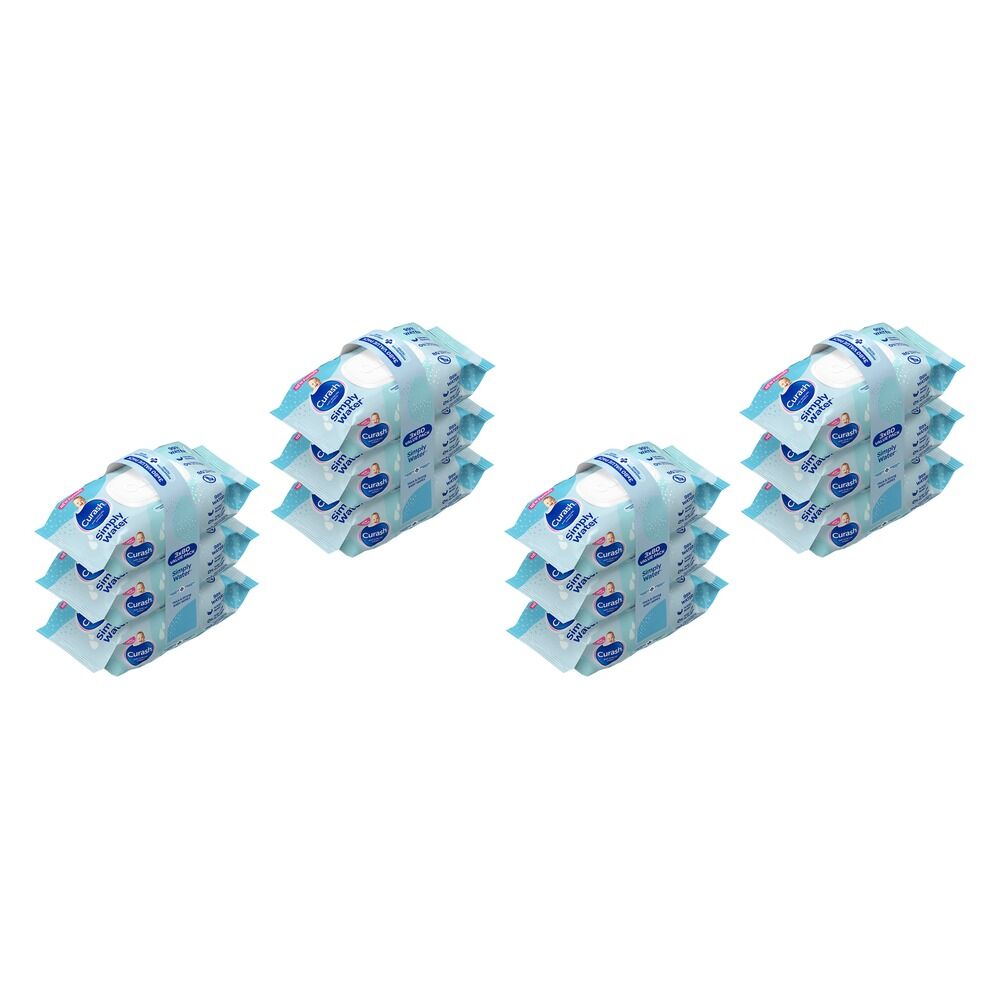 Curash Simply Water Baby Wipes 3 x 80 Pack Bundle of 4