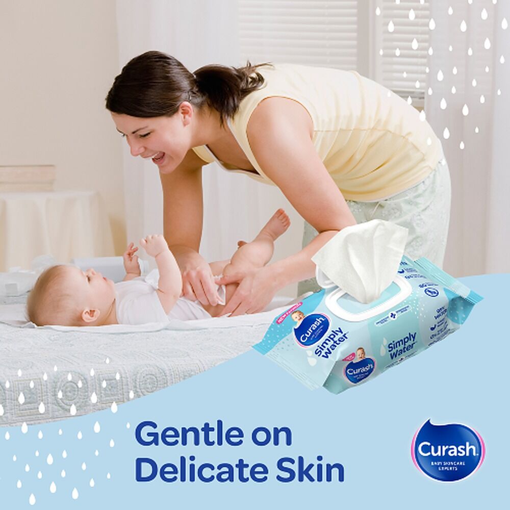 Curash Simply Water Baby Wipes 3 x 80 Pack