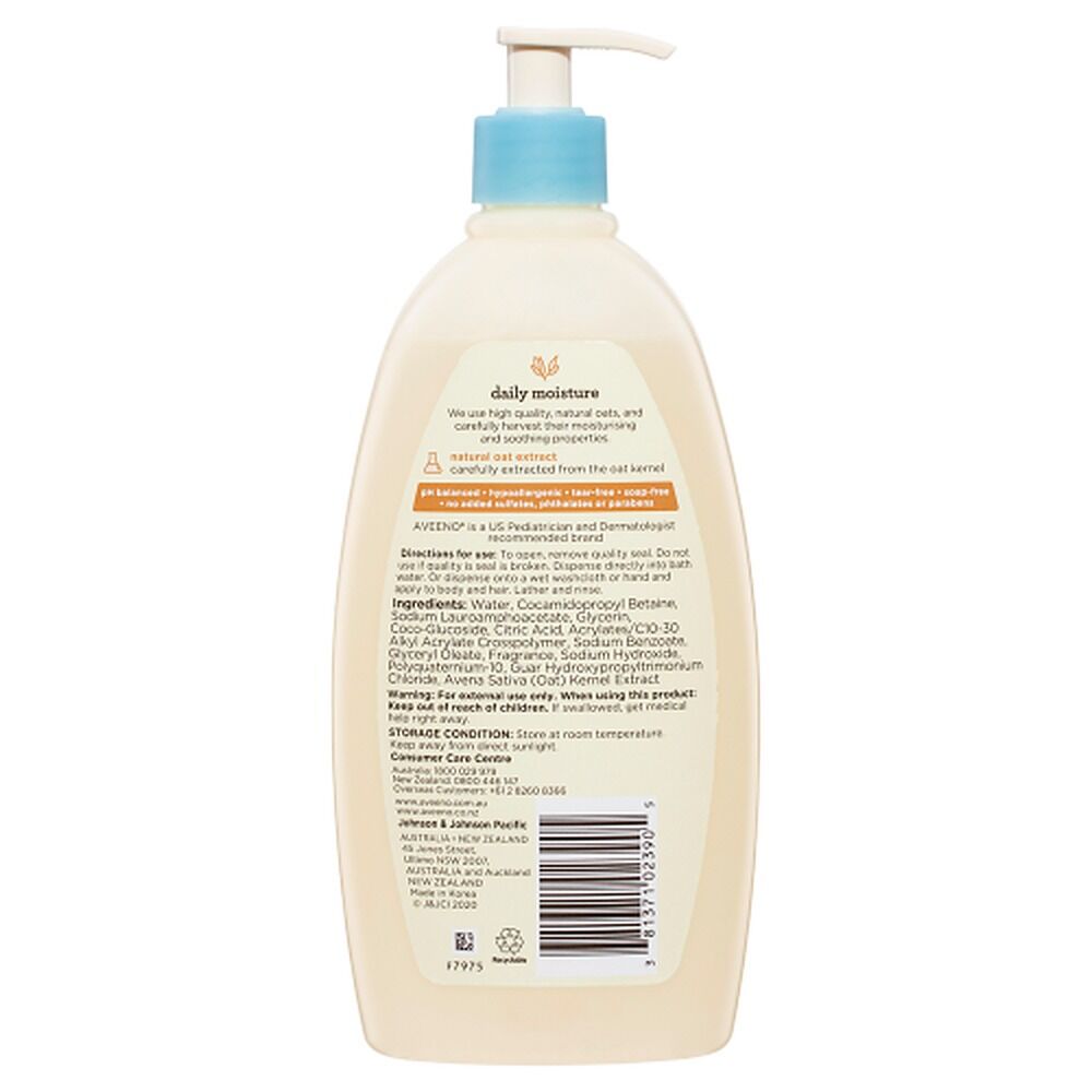 Aveeno Baby Daily Moisture Wash & Shampoo 532mL