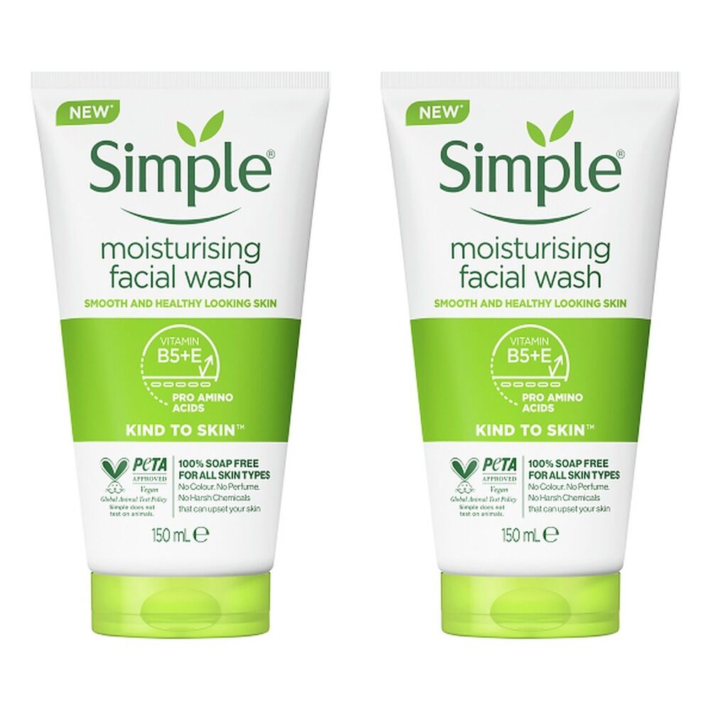 Simple Kind To Skin Moisturising Facial Wash 150mL Pack of 2