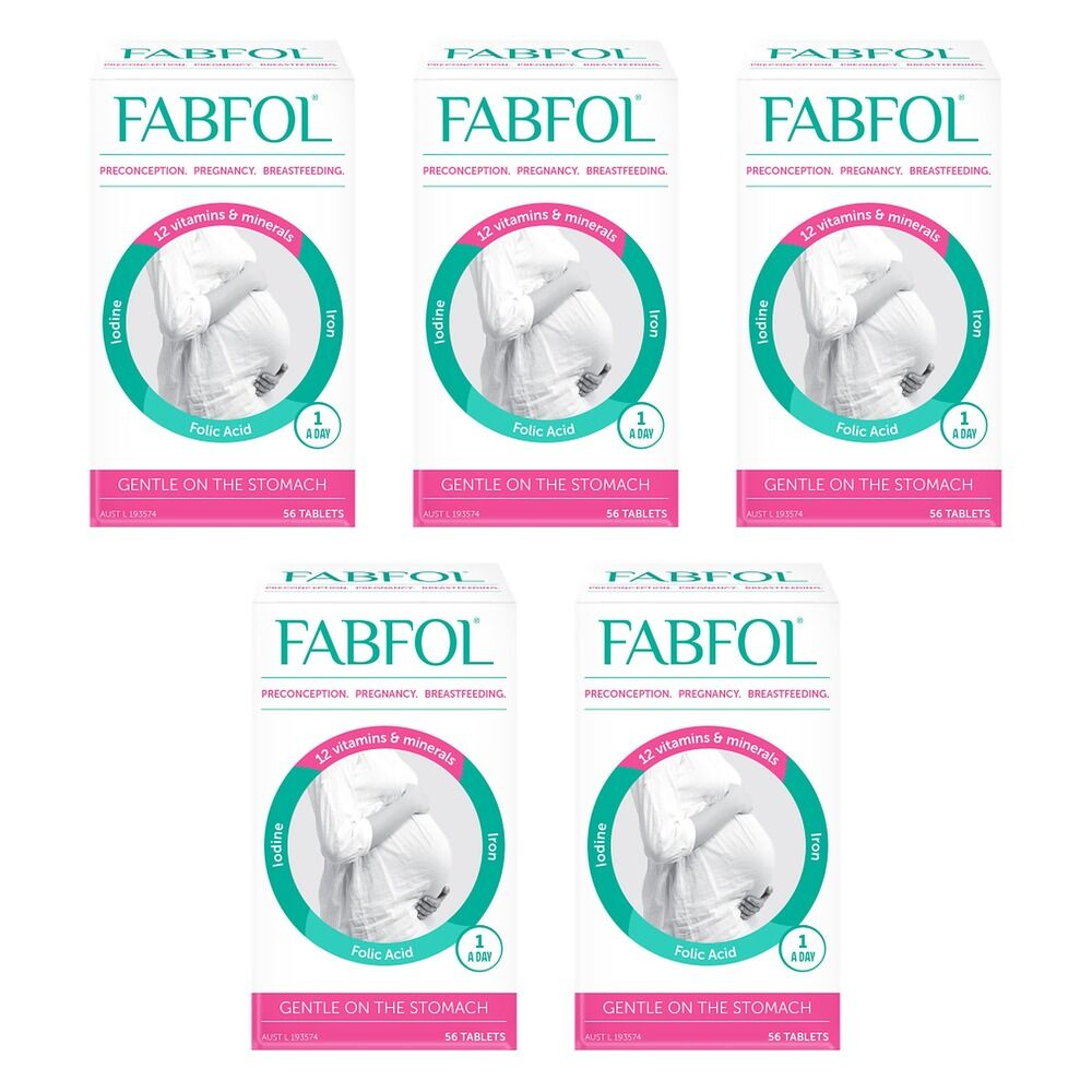 Fabfol Plus Preconception Pregnancy Breastfeeding 56 Tablets Pack of 5