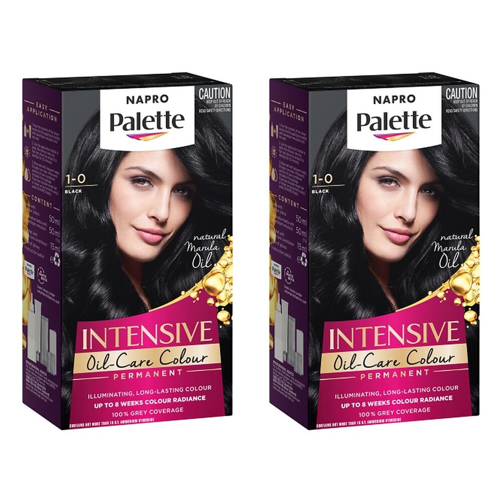 Napro Palette Permanent Creme Colour 1-0 Black x 3 Bundle of 2