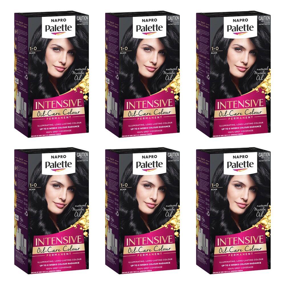 Napro Palette Permanent Creme Colour 1-0 Black x 3 Bundle of 6