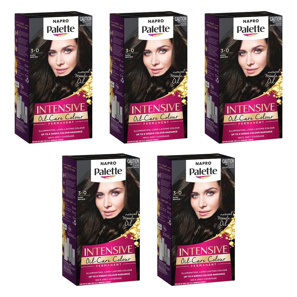 Napro Palette Permanent Creme Colour 3-0 Dark Brown x 3 Bundle of 5