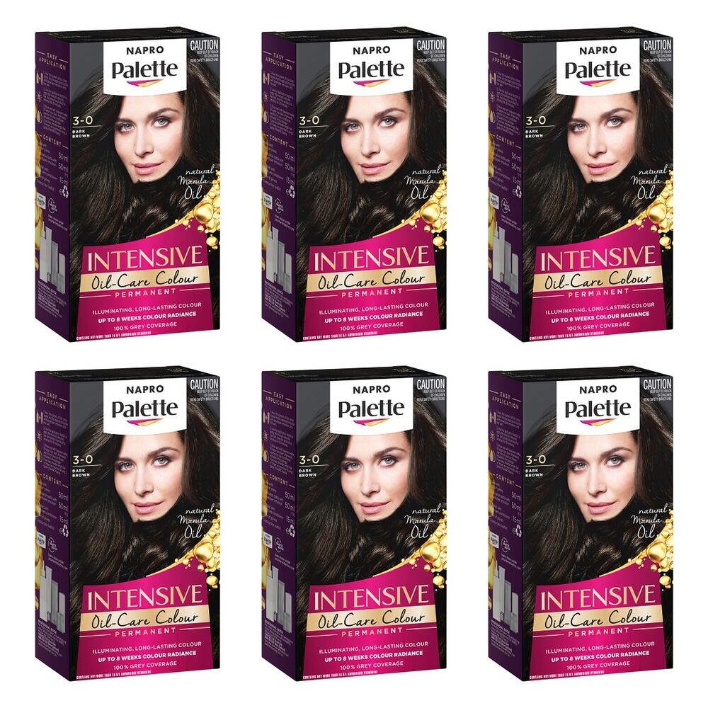 Napro Palette Permanent Creme Colour 3-0 Dark Brown x 3 Bundle of 6