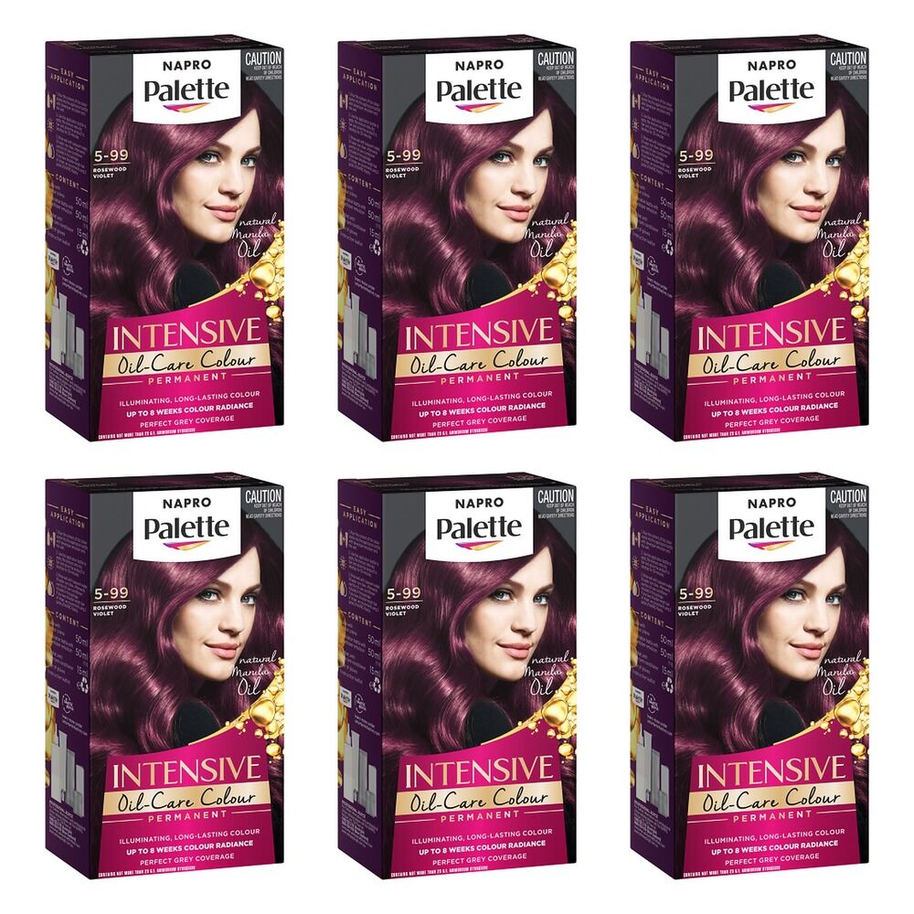 Napro Palette Permanent Hair Colour 5-99 Rosewood Violet x 3 Bundle of 6