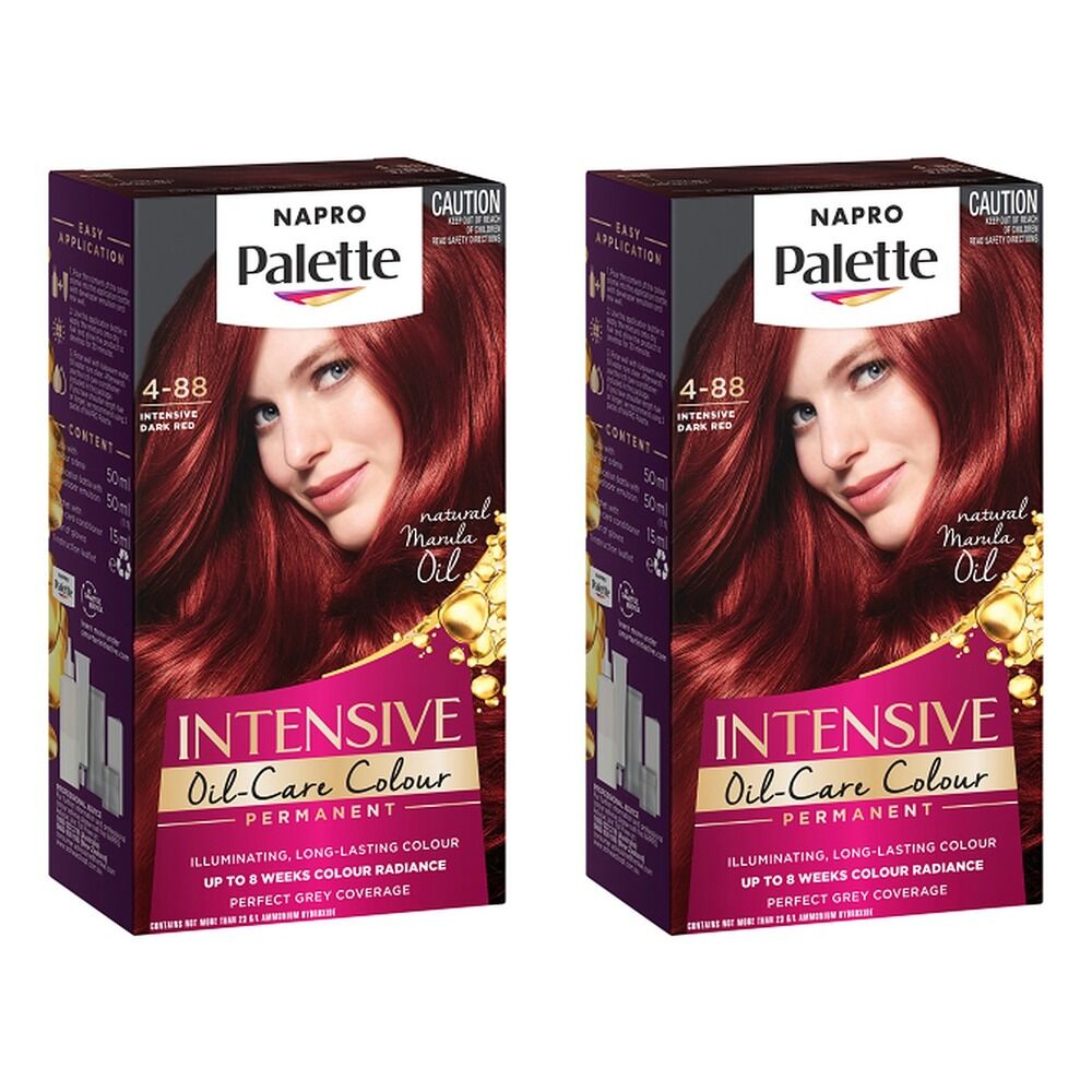 Napro Palette Permanent Creme Colour 4-88 Dark Red x 3 Bundle of 2