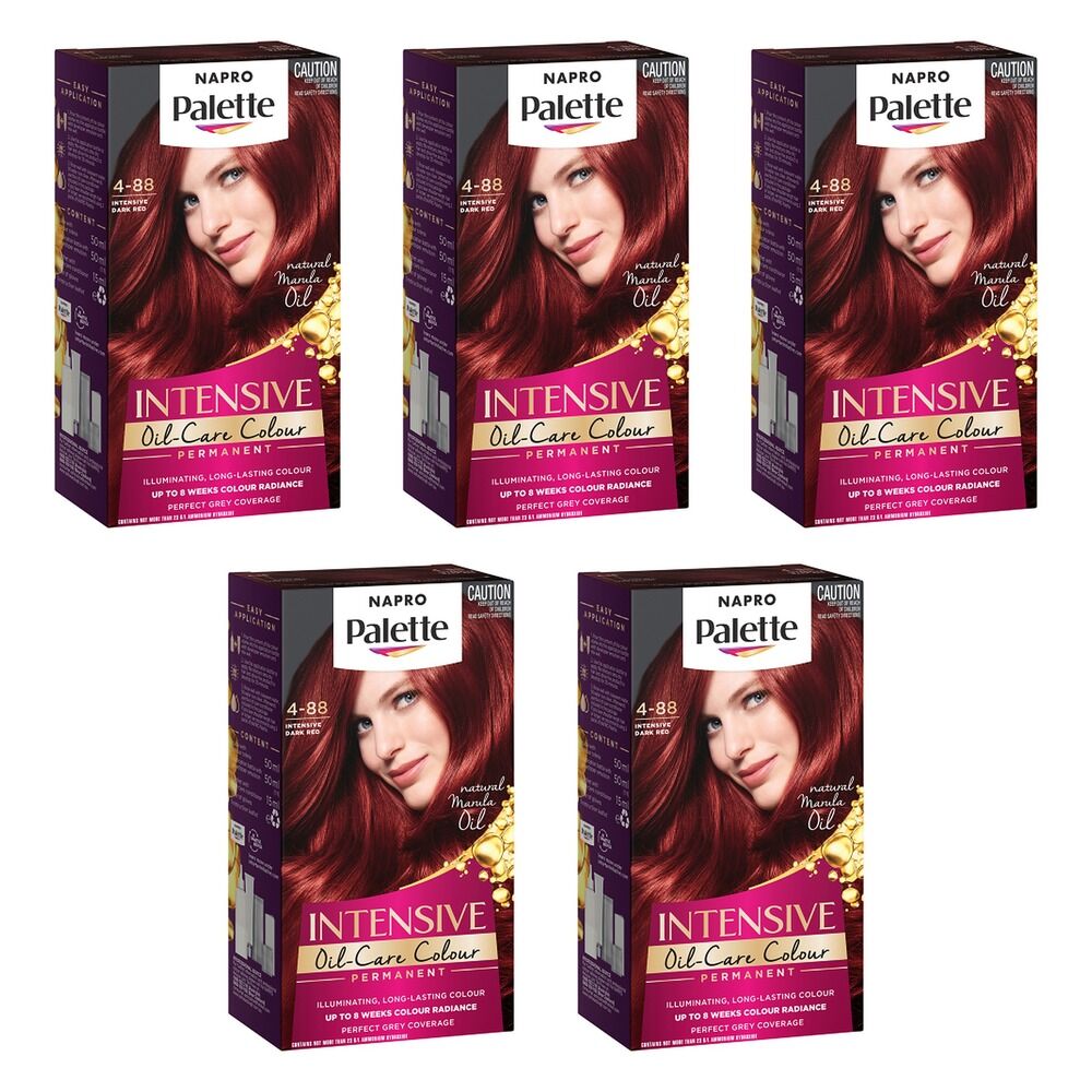 Napro Palette Permanent Creme Colour 4-88 Dark Red x 3 Bundle of 5