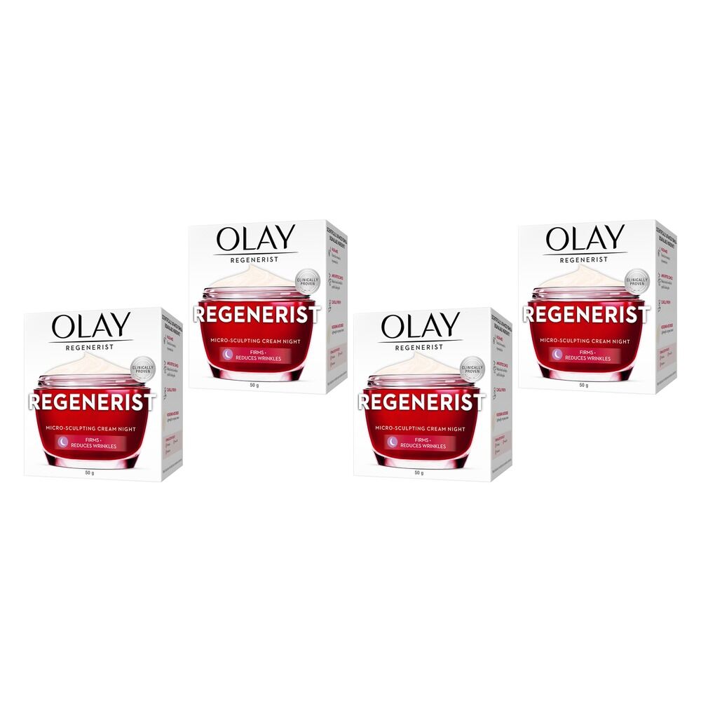 Olay Regenerist Micro-Sculpting Night Face Cream Moisturiser 50g Pack of 4