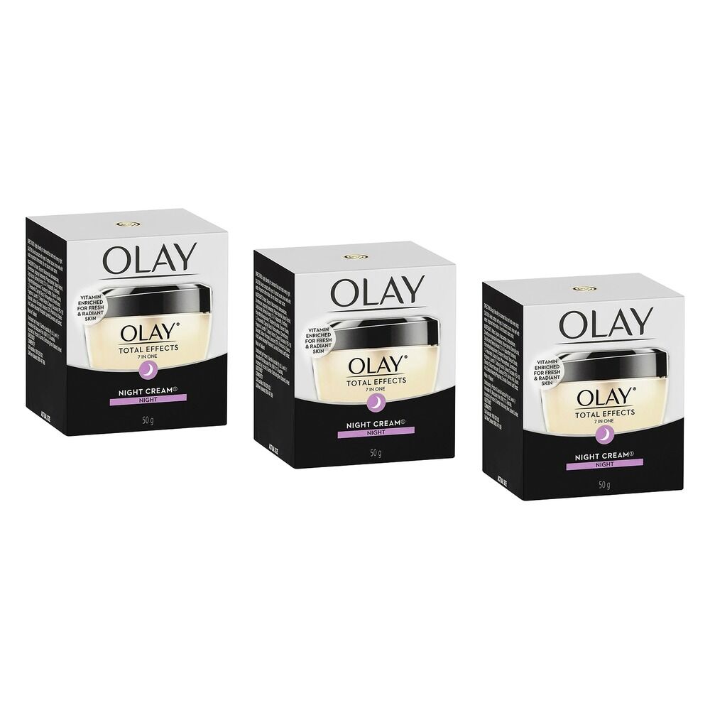 Olay Total Effects 7 in 1 Night Face Moisturiser 50g Pack of 3