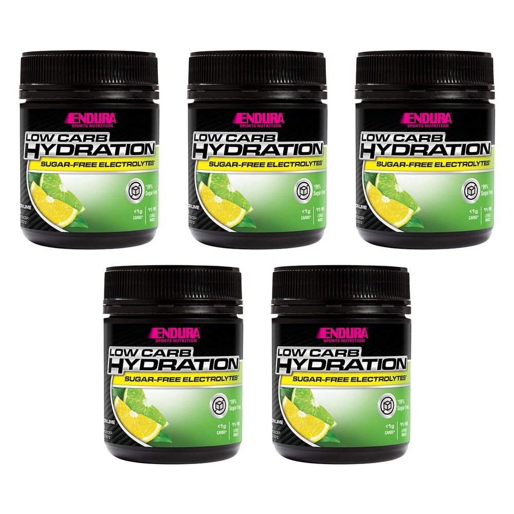 Endura Low Carb Hydration Lemon Lime Powder 128g Pack of 5