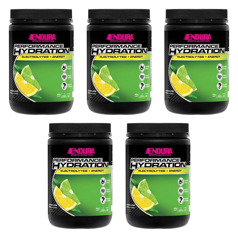 Endura Performance Hydration Electrolytes + Energy Lemon Lime 800g Pack of 5