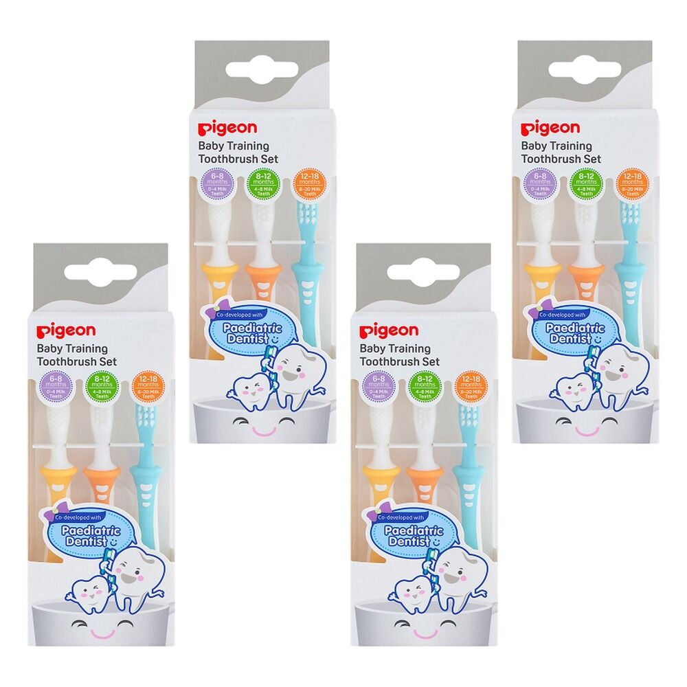 Pigeon Training Toothbrush 3 Piece Set Pack of 4