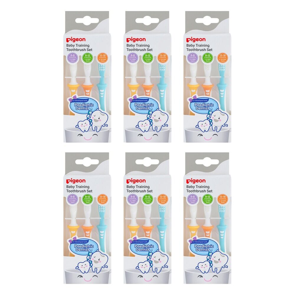 Pigeon Training Toothbrush 3 Piece Set Pack of 6