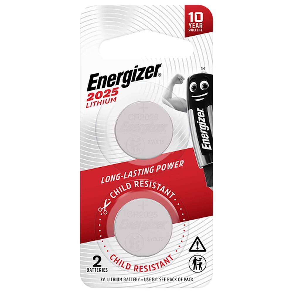 Energizer ECR2025 Lithium Coin Batteries 2 Pack