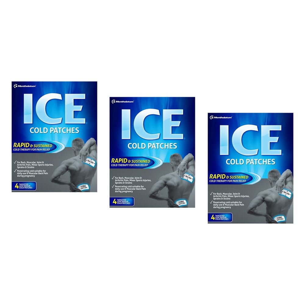 Ice Cold Patches 4 Pack Bundle of 3