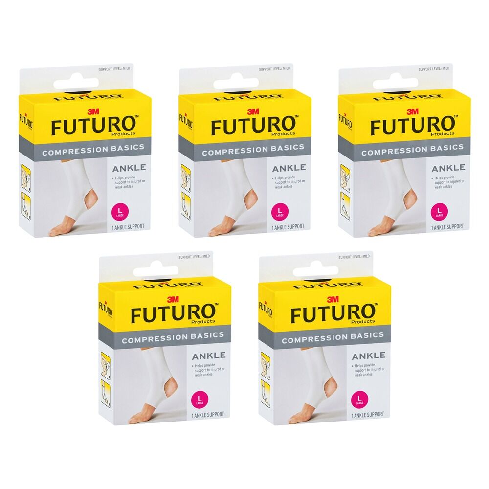 Futuro Compression Basics Ankle Support Large Pack of 5