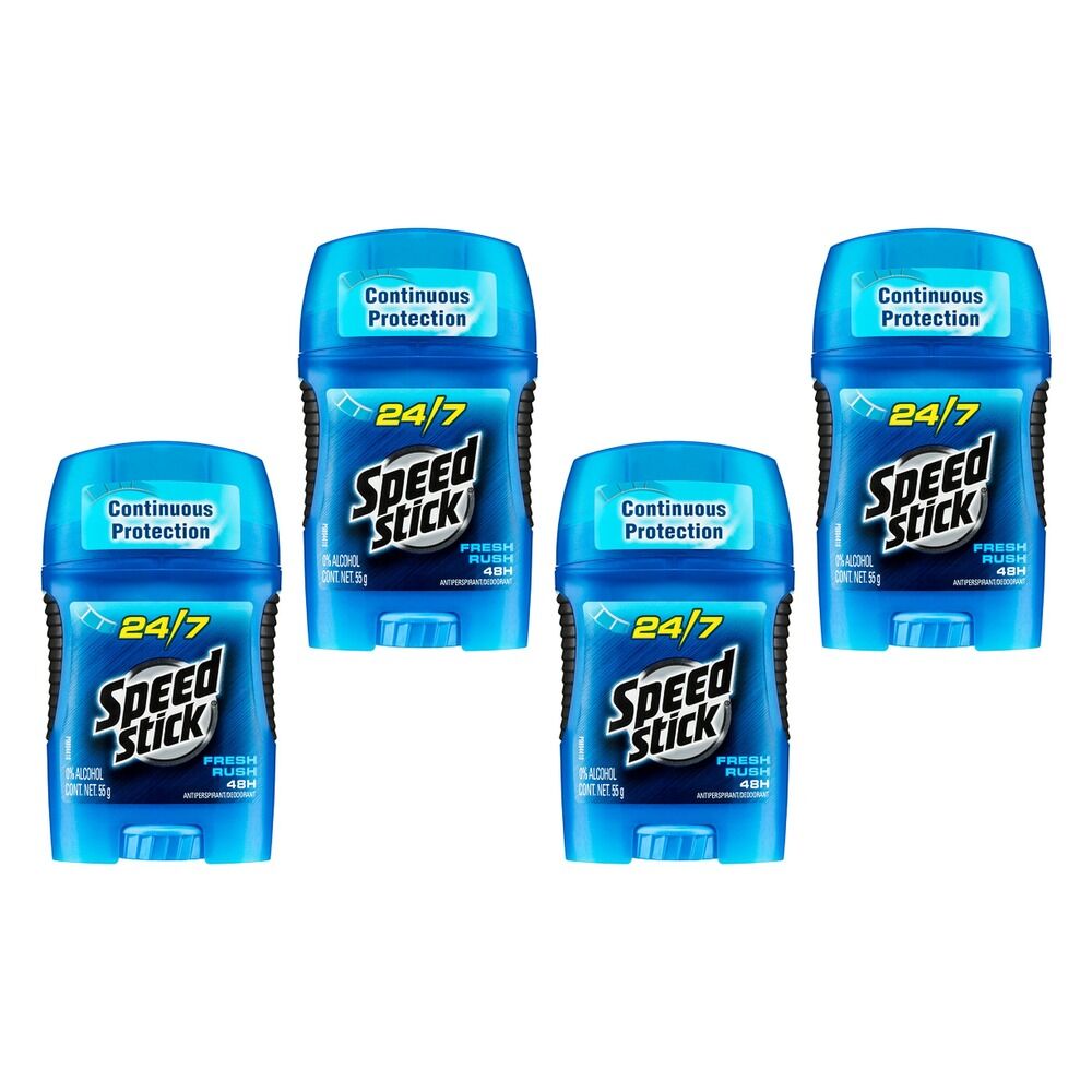 Mennen Speed Stick Antiperspirant Deodorant Fresh Rush 55g Pack of 4