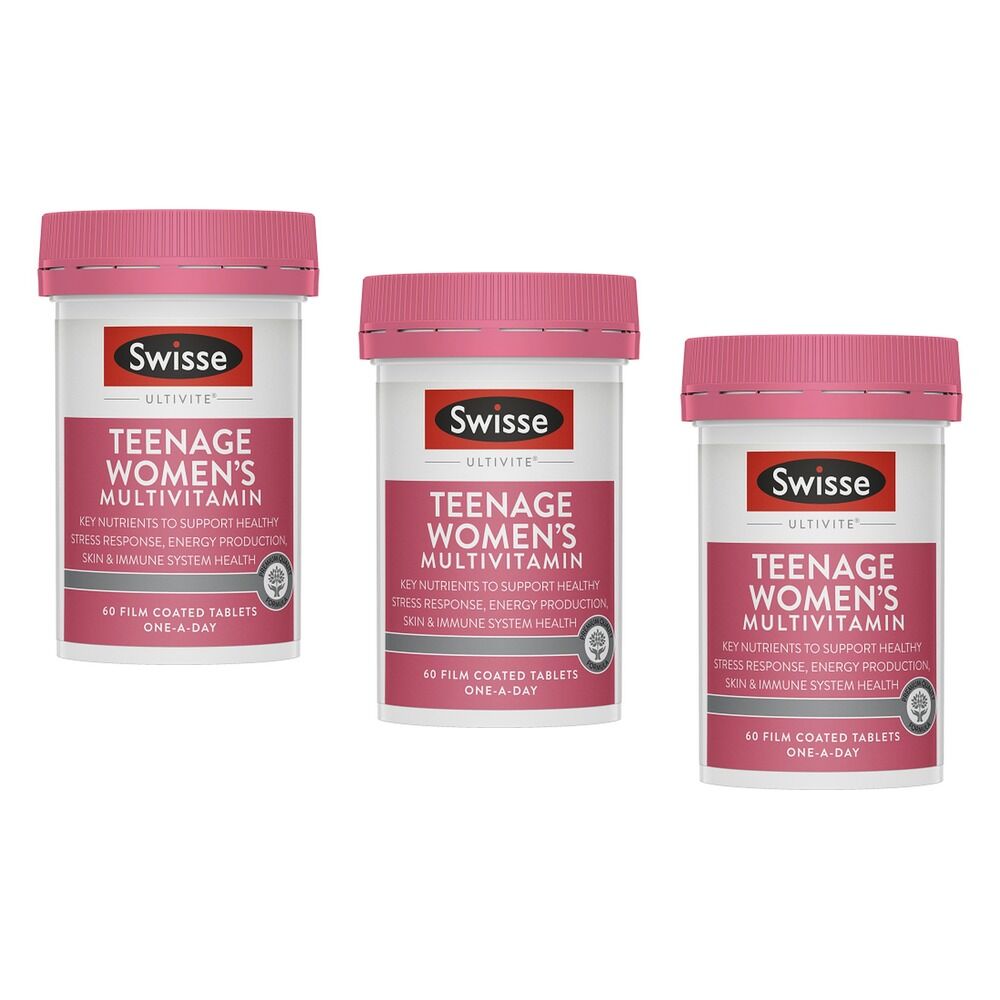 Swisse Ultivite Teenage Women's Multivitamin 60 Tablets Pack of 3