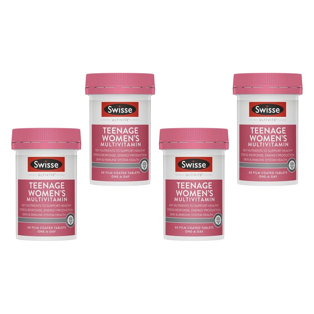 Swisse Ultivite Teenage Women's Multivitamin 60 Tablets Pack of 4
