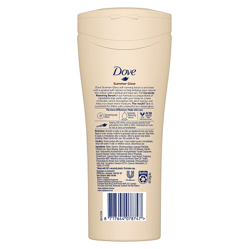 Dove Summerglow Gradual Self Tan Body Lotion, Medium to Dark, 400mL