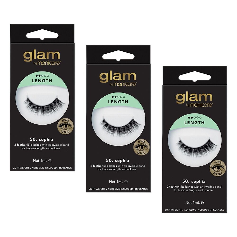 Glam by Manicare Glam 50 Sophia Mink Effect Lashes x 3 Bundle of 3