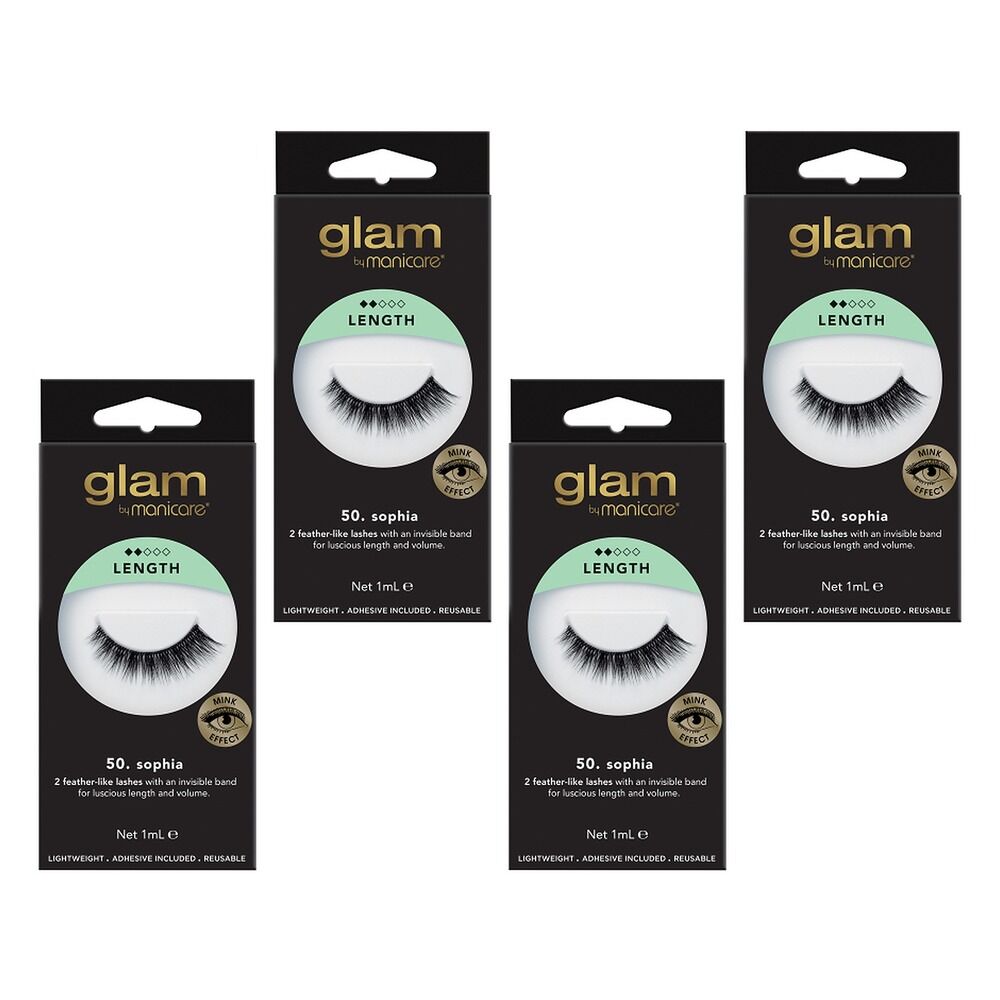 Glam by Manicare Glam 50 Sophia Mink Effect Lashes Pack of 4