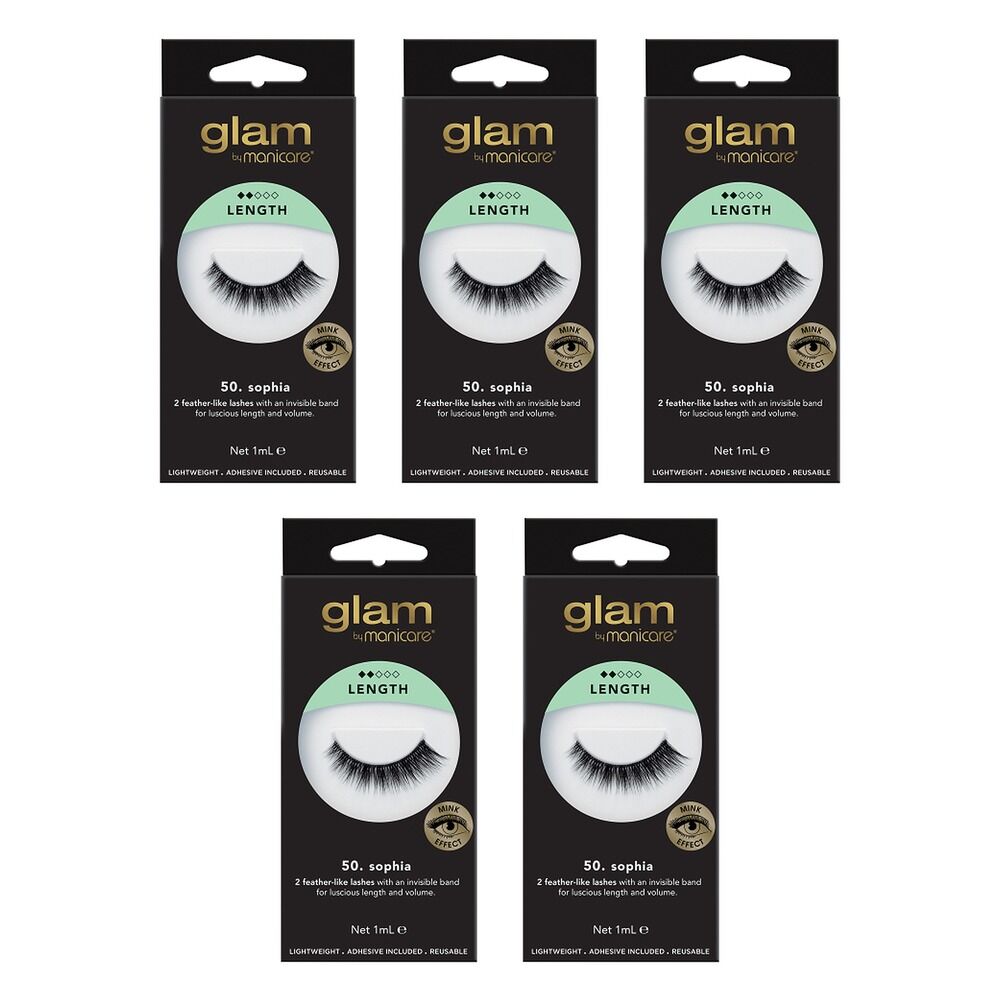 Glam by Manicare Glam 50 Sophia Mink Effect Lashes Pack of 5