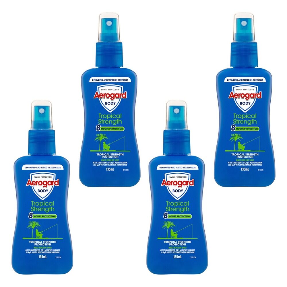Aerogard Tropical Strength Insect Repellent Pump Spray 135mL Pack of 4