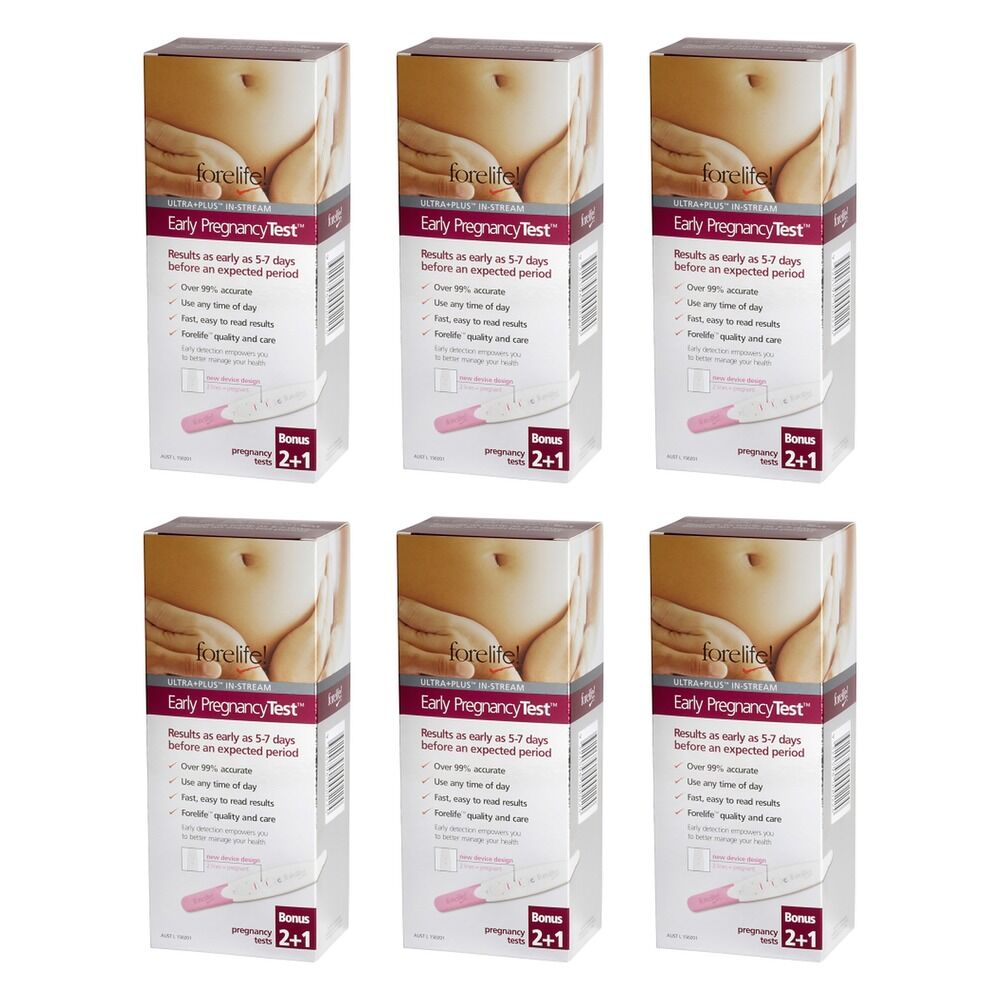 Forelife Ultra Early Pregnancy 2 Plus 1 Test 3 Pack Bundle of 6