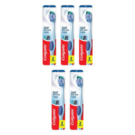 Colgate 360 Deep Clean Toothbrush Medium 2 Pack x 6 Bundle of 5