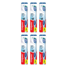 Colgate 360 Deep Clean Toothbrush Medium 2 Pack x 6 Bundle of 6