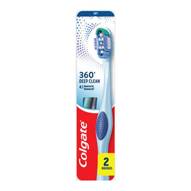 Colgate 360 Deep Clean Toothbrush Medium 2 Pack x 6