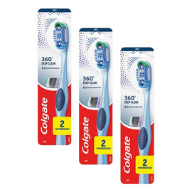 Colgate 360 Compact Head Toothbrush Soft 2 Pack x 6 Bundle of 3