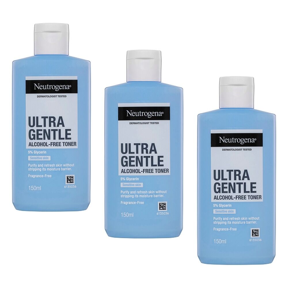 Neutrogena Ultra Gentle Alcohol-Free Face Toner 150mL Pack of 3