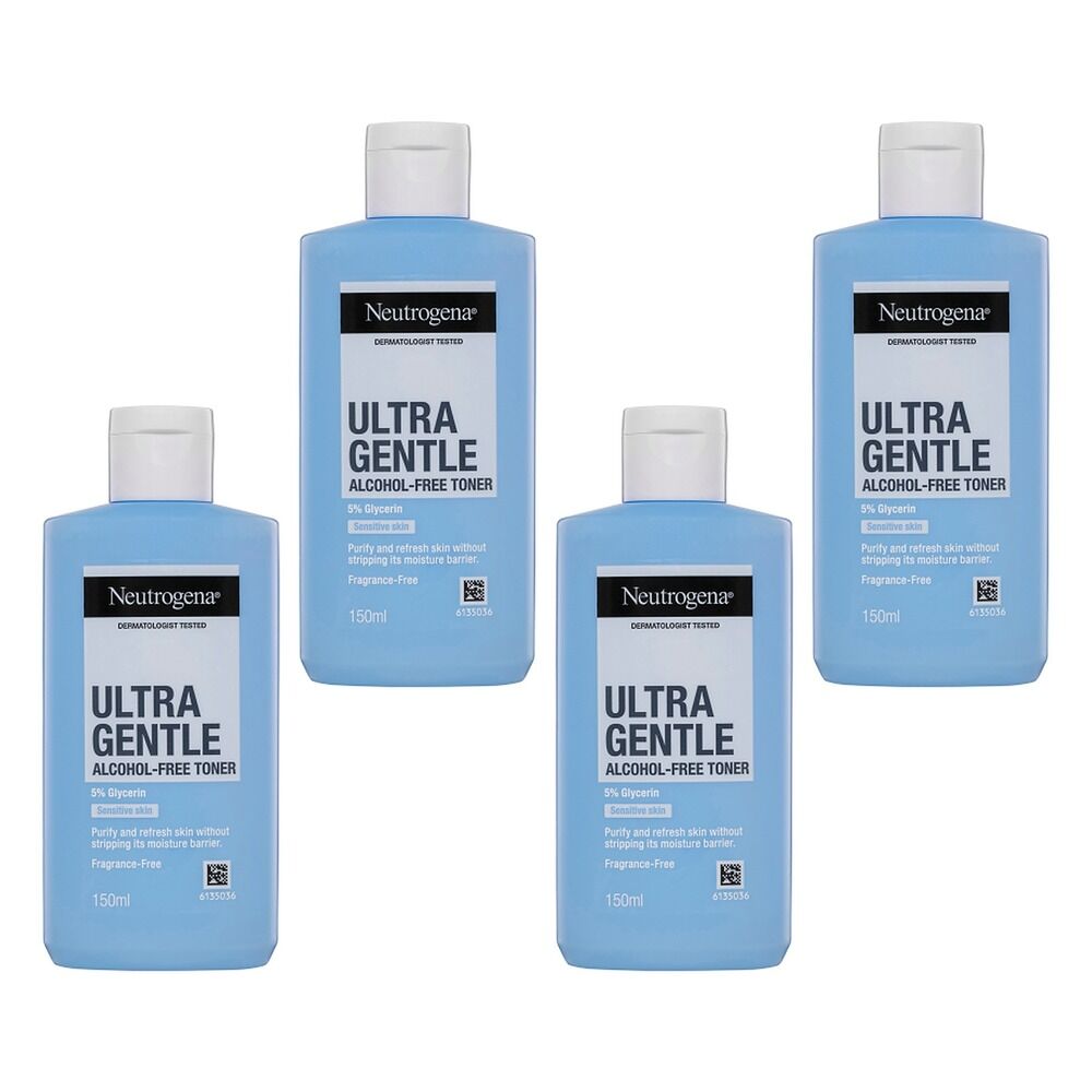 Neutrogena Ultra Gentle Alcohol-Free Face Toner 150mL Pack of 4