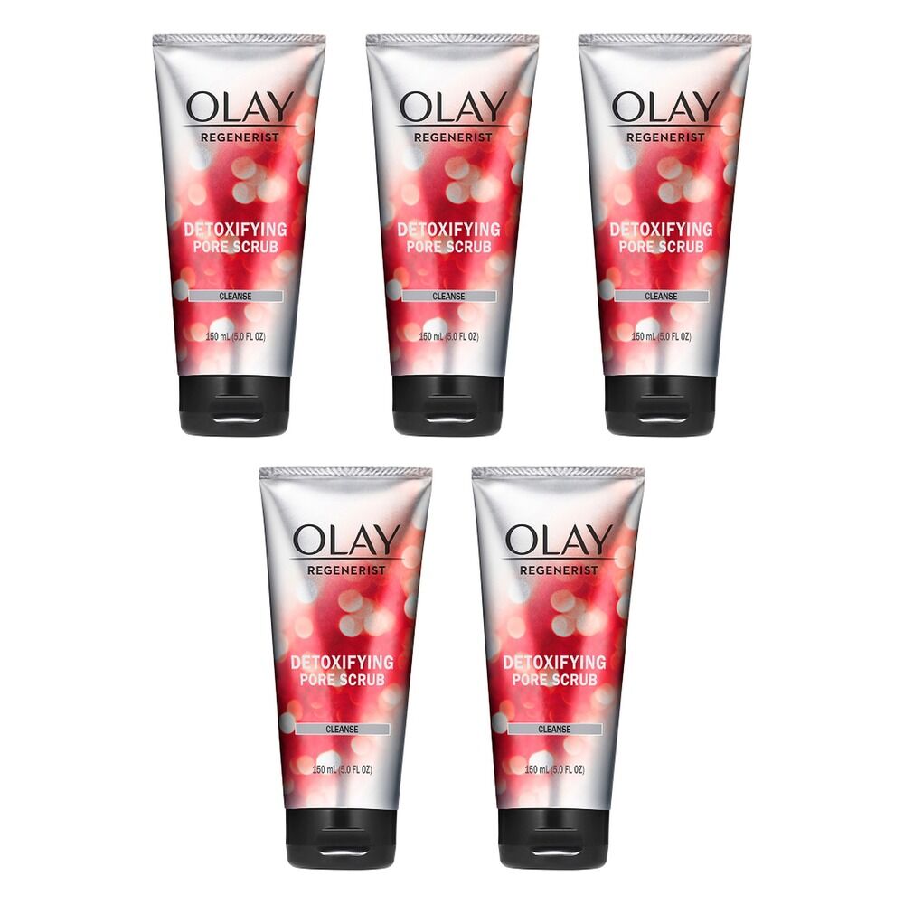Olay Regenerist Detoxifying Pore Scrub Cleanser 150mL Pack of 5