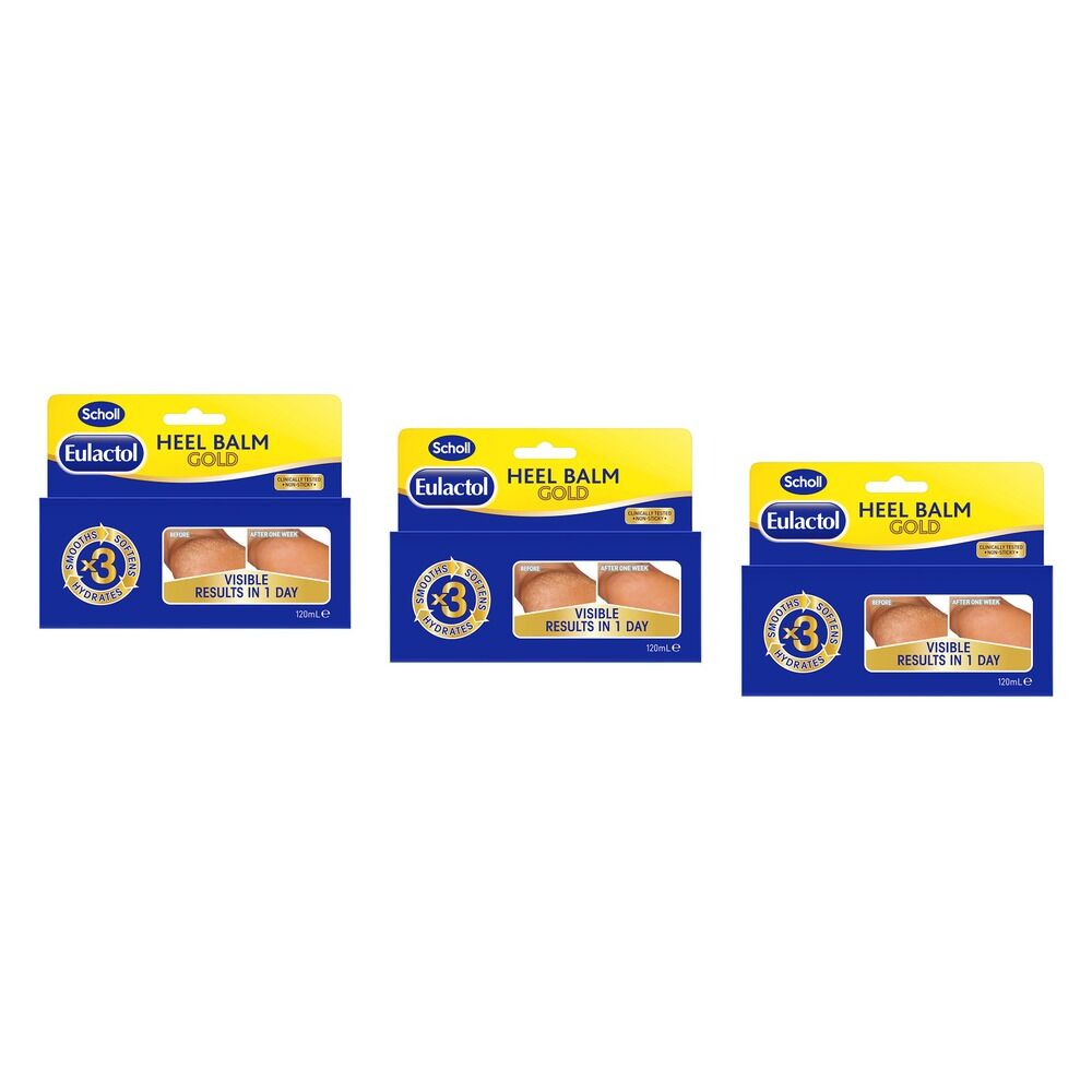 Scholl Eulactol Heel Balm Gold 120mL Pack of 3
