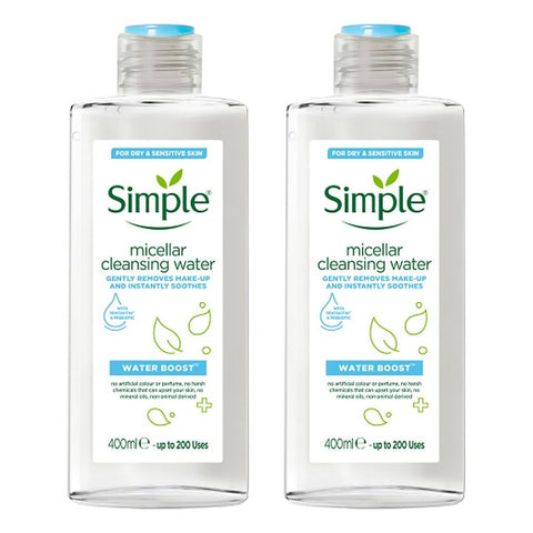 Simple Water Boost Micellar Cleansing Water 400mL Pack of 2