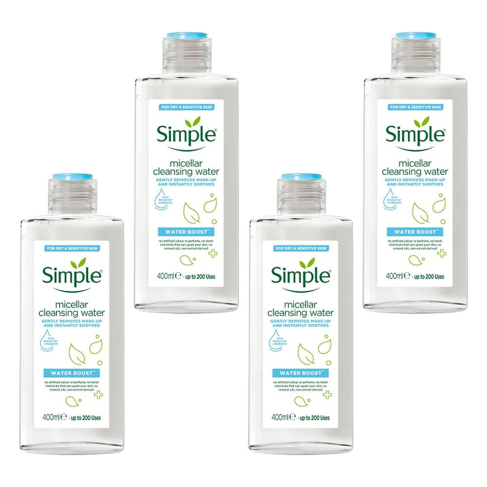 Simple Water Boost Micellar Cleansing Water 400mL Pack of 4