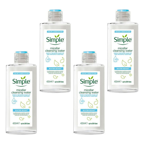 Simple Water Boost Micellar Cleansing Water 400mL Pack of 4
