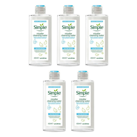 Simple Water Boost Micellar Cleansing Water 400mL Pack of 5