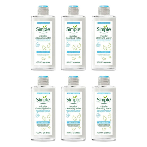 Simple Water Boost Micellar Cleansing Water 400mL Pack of 6