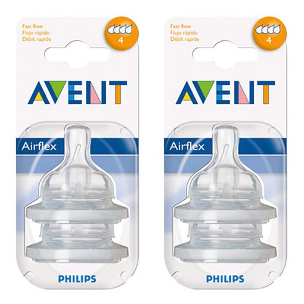Philips Avent Teat Silicone Fast Flow Pack of 2