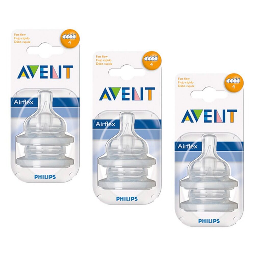 Philips Avent Teat Silicone Fast Flow Pack of 3