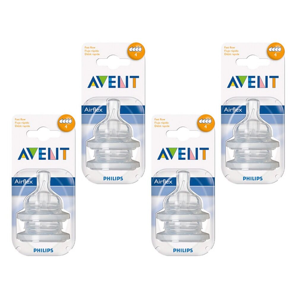 Philips Avent Teat Silicone Fast Flow Pack of 4